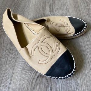 chanel lambskin cc espadrilles